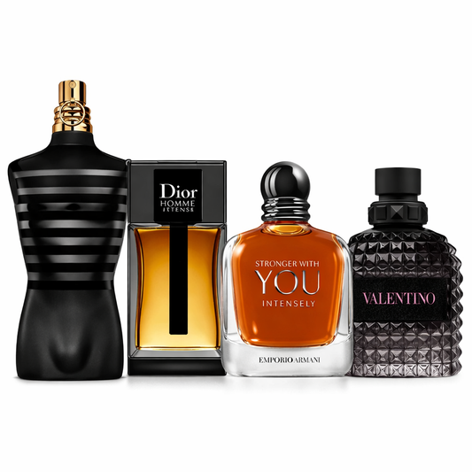LE MALE LE PARFUM 5ML+DIOR HOMME INTENSE 5ML+STRONGER WITH YOU INTENSLY 5ML+VALENTINO CORAL FANTASY 5ML